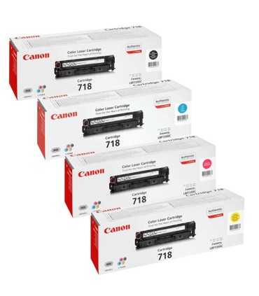 کارتریج | تونر/ست کامل کارتریج لیزری رنگی کانن Canon 718