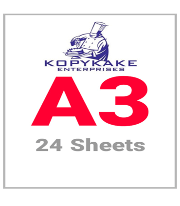 محصولات جانبی/کاغذ خوراکی 24 برگ A3-مخصوص چاپ کیک-kopy kake