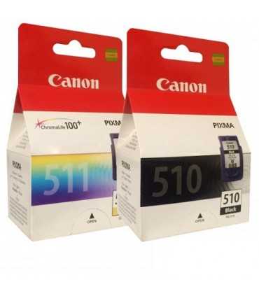 جوهر افشان کانن Canon/پک کارتریج کانن مدل PG-510 مشکی و CL-511 رنگی بسته دو عددی