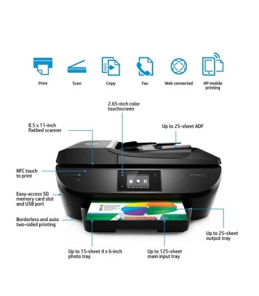 پرینتر|دستگاه کپی|فکس|اسکنر/پرینتر اچ پی رنگی HP OfficeJet 3830 All-in-One Printer K7V40A