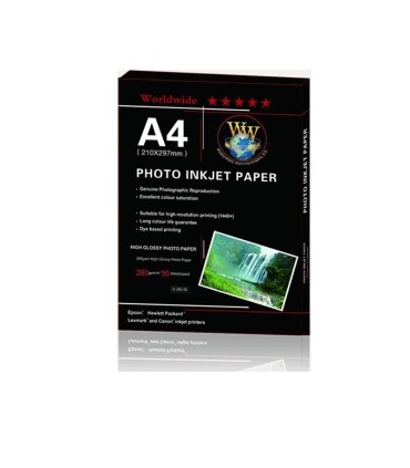 محصولات جانبی/کاغذ فتو گلاسه 260گرم 50 برگ wwm A4