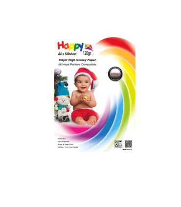 محصولات جانبی/کاغذ فتوگلاسه 120گرم 100برگ A4 Happy