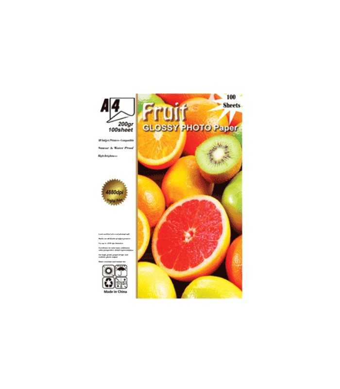 محصولات جانبی کاغذ فتوگلاسه 200گرم 100برگ A4 Fruit