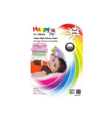 محصولات جانبی/کاغذ فتوگلاسه دوطرفه 220گرم 100برگ A3 Happy