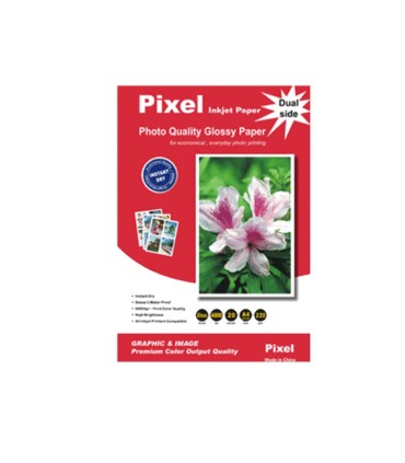 محصولات جانبی/کاغذ فتوگلاسه دوطرفه 220گرم 20برگ A4 Pixel