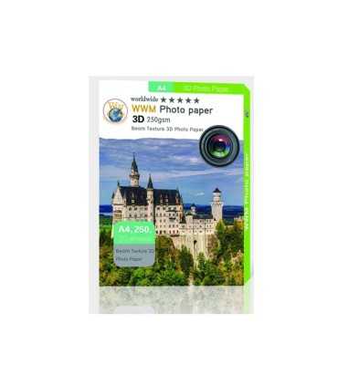 محصولات جانبی/کاغذ دورو فتو گلاسه 250گرم 40برگ WWM 3D GLOW A4