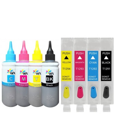 جوهر|مخزن|تانک|قابل شارژ/کارتریج قابل شارژ جوهرافشان اپسون EPSON T1291 - T1294