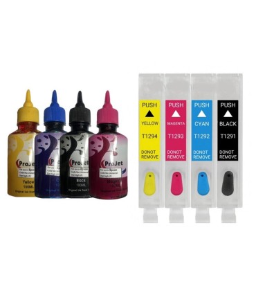 جوهر|مخزن|تانک|قابل شارژ/کارتریج قابل شارژ جوهرافشان اپسون EPSON T1291 - T1294