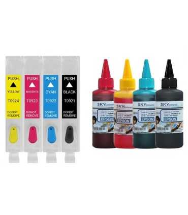 جوهر|مخزن|تانک|قابل شارژ/کارتریج قابل شارژ جوهرافشان اپسون EPSON T0924 - T0921