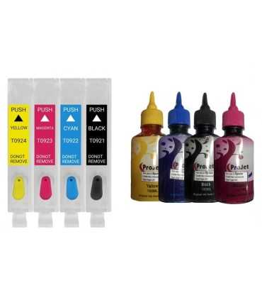 جوهر|مخزن|تانک|قابل شارژ/کارتریج قابل شارژ پرینترهای اپسون EPSON TX106 - TX117 - TX109