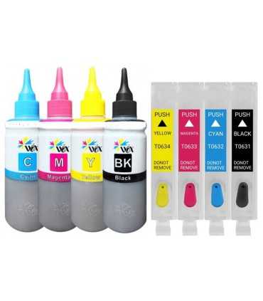 جوهر|مخزن|تانک|قابل شارژ/کارتریج قابل شارژ جوهرافشان اپسون EPSON T0634 - T0631