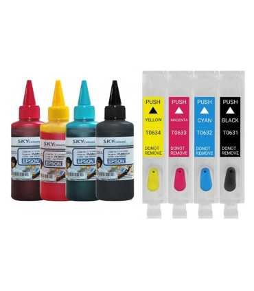 جوهر|مخزن|تانک|قابل شارژ/کارتریج قابل شارژ جوهرافشان اپسون EPSON T0634 - T0631