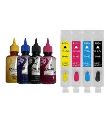 جوهر|مخزن|تانک|قابل شارژ/کارتریج قابل شارژ جوهرافشان اپسون EPSON T0634 - T0631