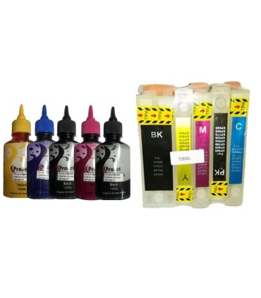 جوهر|مخزن|تانک|قابل شارژ/کارتریج قابل شارژ اپسون 5 رنگ EPSON T26XL