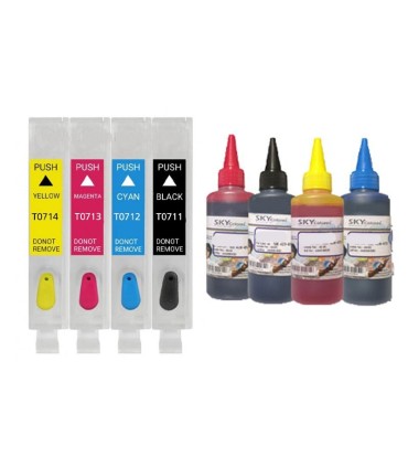 جوهر|مخزن|تانک|قابل شارژ/کارتریج قابل شارژ اپسون EPSON T0711-T0714