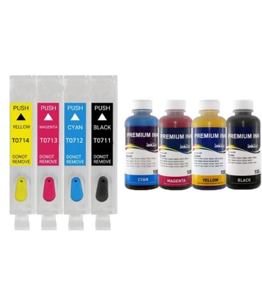 جوهر|مخزن|تانک|قابل شارژ/کارتریج قابل شارژ اپسون EPSON T0711-T0714