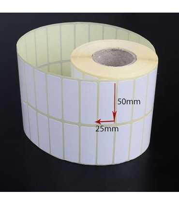 لیبل| برچسب پرینتر/لیبل پی وی سی PVC 25×50 دو ردیفه