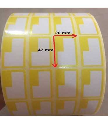 لیبل| برچسب پرینتر/لیبل زرد کالای پزشکی 20 × 47