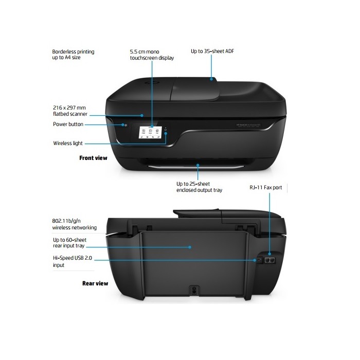 پرینتر چندکاره اچ پی جوهرافشان HP DeskJet Ink Advantage 3835 All-in-One Printer F5R96C
